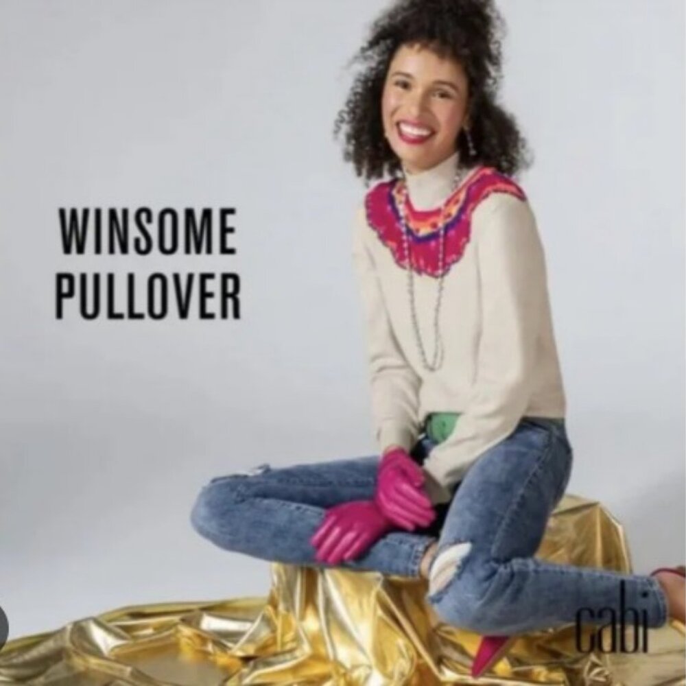 CAbi Embroidered Winsome Pullover Sweater